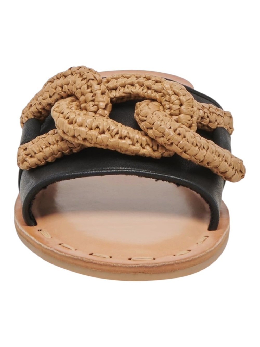 DOLCE VITA Desa Braided Chain Slide Sandals - Black and Tan Size 9.5 — Worn 1X - Picture 9 of 14